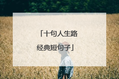 十句人生路经典短句子