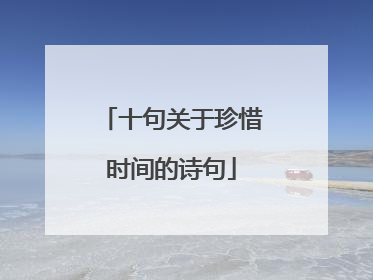 十句关于珍惜时间的诗句