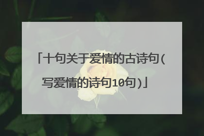 十句关于爱情的古诗句(写爱情的诗句10句)