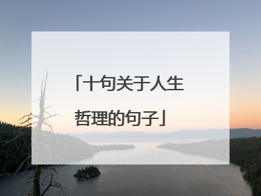 十句关于人生哲理的句子