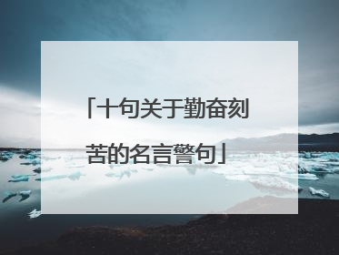 十句关于勤奋刻苦的名言警句