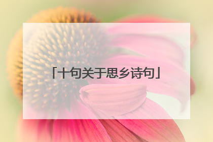 十句关于思乡诗句