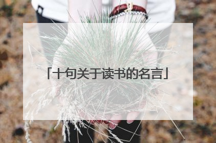 十句关于读书的名言