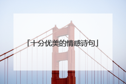 十分优美的情感诗句