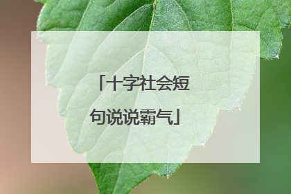 十字社会短句说说霸气