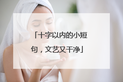 十字以内的小短句,文艺又干净