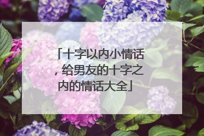 十字以内小情话，给男友的十字之内的情话大全