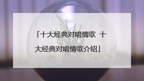 十大经典对唱情歌 十大经典对唱情歌介绍