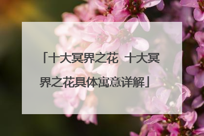 十大冥界之花 十大冥界之花具体寓意详解