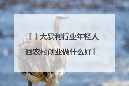 十大暴利行业年轻人回农村创业做什么好