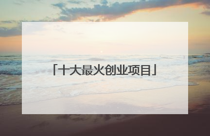 十大最火创业项目