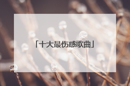 十大最伤感歌曲