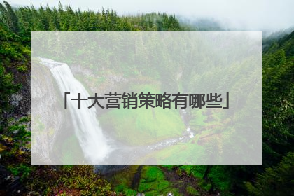 十大营销策略有哪些