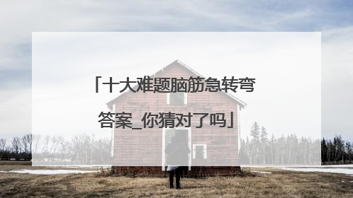 十大难题脑筋急转弯答案_你猜对了吗