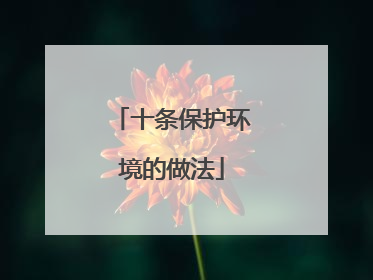 十条保护环境的做法