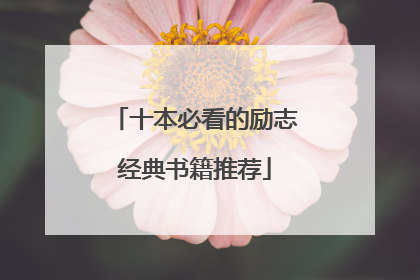 十本必看的励志经典书籍推荐
