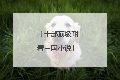 十部顶级耐看三国小说