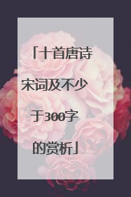 十首唐诗宋词及不少于300字的赏析