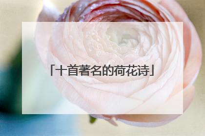 十首著名的荷花诗