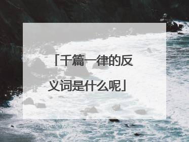 千篇一律的反义词是什么呢