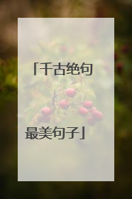 千古绝句最美句子