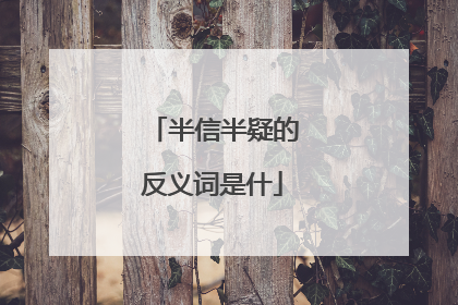 半信半疑的反义词是什