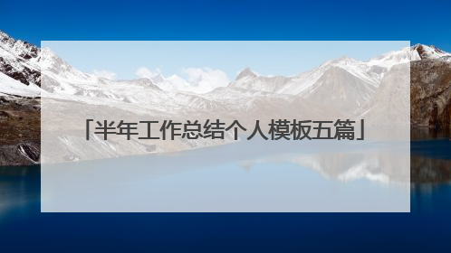 半年工作总结个人模板五篇