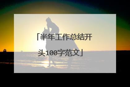 半年工作总结开头100字范文