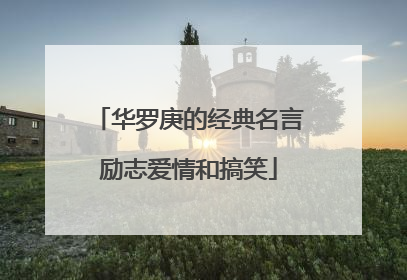 华罗庚的经典名言励志爱情和搞笑