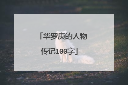 华罗庚的人物传记100字