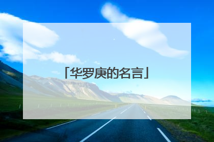 华罗庚的名言