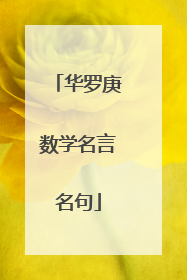 华罗庚数学名言名句