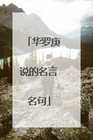 华罗庚说的名言名句