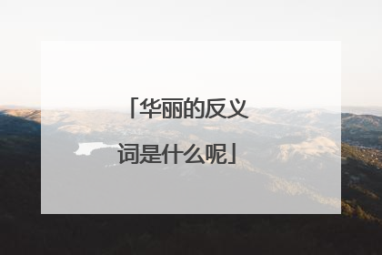 华丽的反义词是什么呢