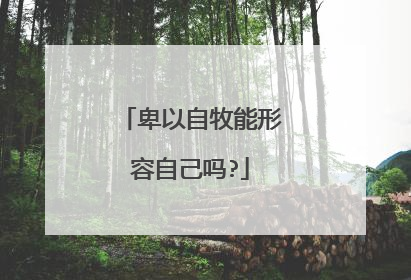 卑以自牧能形容自己吗?