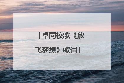 卓同校歌《放飞梦想》歌词