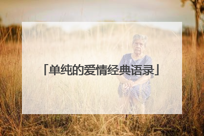 单纯的爱情经典语录