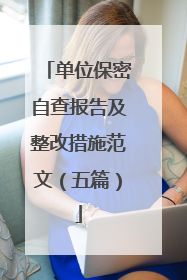 单位保密自查报告及整改措施范文（五篇）