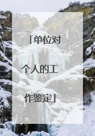 单位对个人的工作鉴定