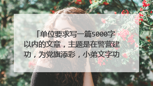 单位要求写一篇5000字以内的文章，主题是在警营建功，为党旗添彩，小弟文字功底太差，求高手救急~~~