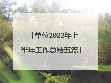 单位2022年上半年工作总结五篇