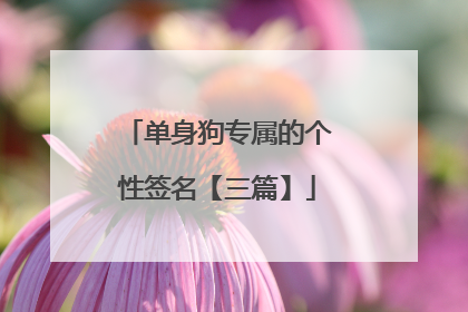 单身狗专属的个性签名【三篇】