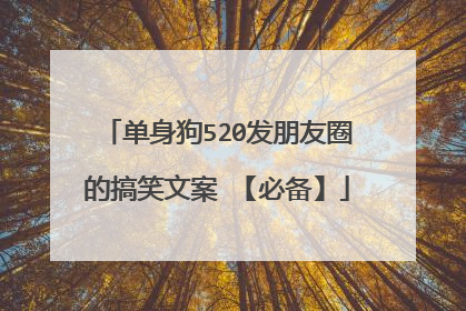 单身狗520发朋友圈的搞笑文案 【必备】