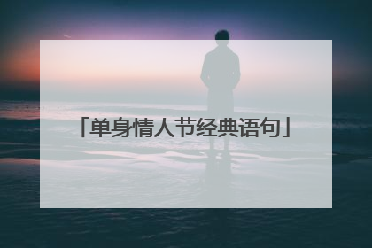 单身情人节经典语句