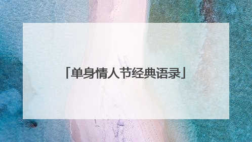 单身情人节经典语录
