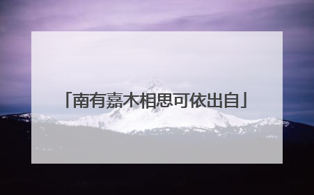南有嘉木相思可依出自