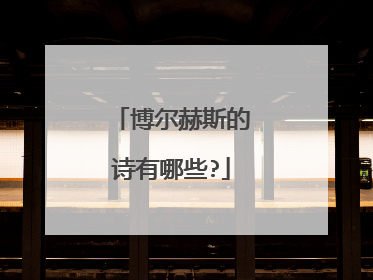 博尔赫斯的诗有哪些?