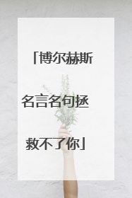 博尔赫斯名言名句拯救不了你