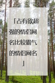 占有欲超强的情侣网名比较霸气的情侣网名