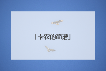 卡农的简谱